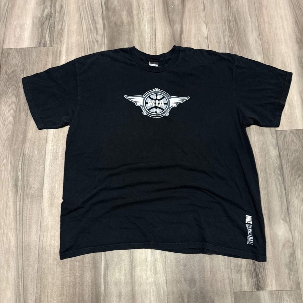 Nike Basketball The MIA Graphic T-Shirt Black XXL Winged Logo Short Sleeve Tee